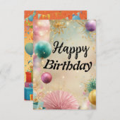 Gelukkige Verjaardag wensen aan u Bedankkaart (Voorkant / Achterkant)