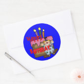 Gelukkige Verjaardag Wensen Cake Clown Ronde Sticker (Envelop)