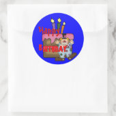 Gelukkige Verjaardag Wensen Cake Clown Ronde Sticker (Tas)