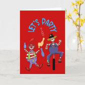 Gelukkige Verjaardag Wensen Circus Clown Kaart (Gele Bloem)