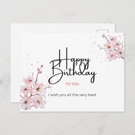 Gelukkige verjaardag wensen kaart (Voorkant / Achterkant)