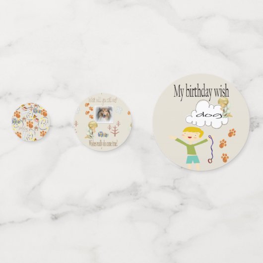 Gelukkige Verjaardag Wensen voor een Hond Confetti (Achterkanten)