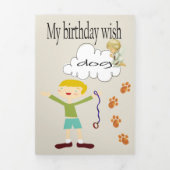 Gelukkige Verjaardag Wensen voor een hond Drieluik Kaart (Cover)