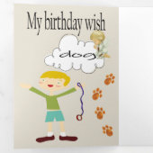 Gelukkige Verjaardag Wensen voor een hond Drieluik Kaart (Binnenzijde eerst)