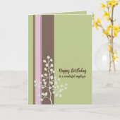 Gelukkige Verjaardag Werknemer Tree Green Kaart (Gele Bloem)