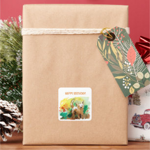 Gelukkige verjaardag! West highland doodsbang. Vierkante Sticker