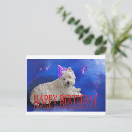 Gelukkige verjaardag Westie Briefkaart (Staand voorkant)