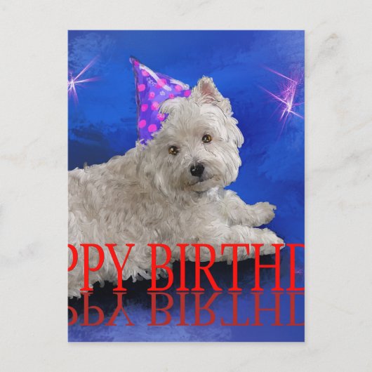 Gelukkige verjaardag Westie Briefkaart (Voorkant)