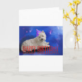 Gelukkige Verjaardag Westie Kaart (Gele Bloem)