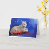 Gelukkige Verjaardag Westie Kaart (Gele Bloem)