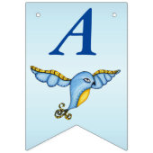 Gelukkige Verjaardag Whimsical Flying Bluebird Vlaggetjes (Tweede vlag)