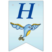 Gelukkige Verjaardag Whimsical Flying Bluebird Vlaggetjes (Eerste vlag)