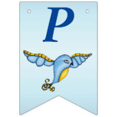 Gelukkige Verjaardag Whimsical Flying Bluebird Vlaggetjes (Derde vlag)