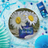 Gelukkige verjaardag White Daisy Papieren Bordje (Feest)