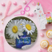 Gelukkige verjaardag White Daisy Papieren Bordje (Feest)