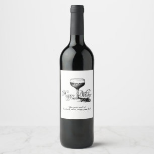 Gelukkige Verjaardag Wijn Label van ons Etiket
