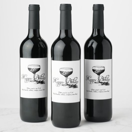 Gelukkige Verjaardag Wijn Label van ons Wijn Etiket (Flessen)