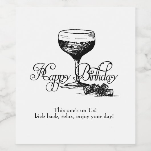 Gelukkige Verjaardag Wijn Label van ons Wijn Etiket (Enkel label)