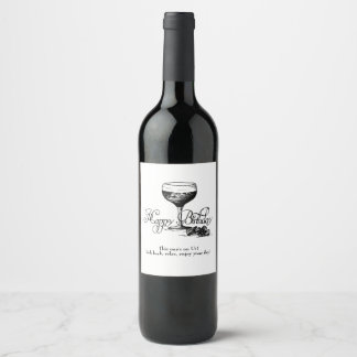 Gelukkige Verjaardag Wijn Label van ons Wijn Etiket