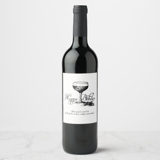 Gelukkige Verjaardag Wijn Label van ons Wijn Etiket (Voorkant)