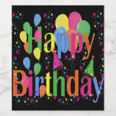 Gelukkige Verjaardag Wijn Labels Etiket (Enkel label)