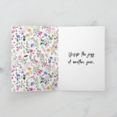 Gelukkige Verjaardag Wildbloemen met Rits Kaart (Binnen)