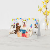 Gelukkige Verjaardag Wilde Feestdieren Kaart (Gele Bloem)