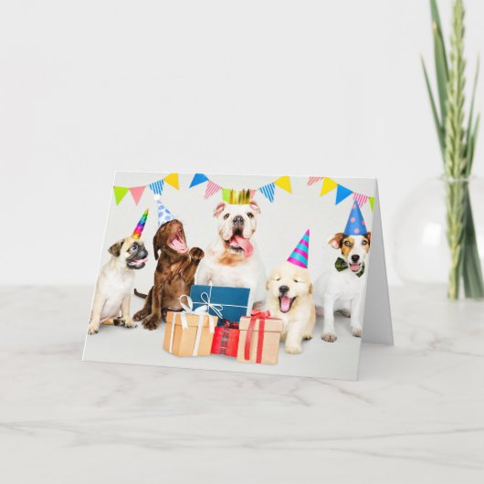 Gelukkige Verjaardag Wilde Feestdieren Kaart (Voorkant)