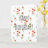 Gelukkige verjaardag! (wilde paddestoelen) kaart (Gele Bloem)