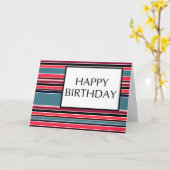 gelukkige verjaardag (wineStripes) Kaart (Gele Bloem)