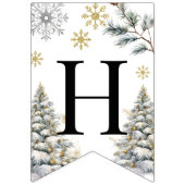 Gelukkige Verjaardag Winter Wonderland Gold Vlaggetjes (Tweede vlag)