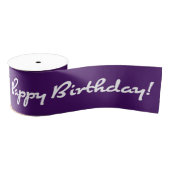 Gelukkige verjaardag! wit Casual schrift Grosgrain Lint (Spoel)