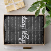 Gelukkige verjaardag! Wit Casual script herhalen Tissuepapier (Geschenk)