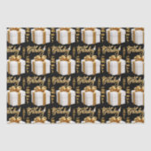 Gelukkige Verjaardag Wit Goud Weefseldocument Tissuepapier (Voorkant)