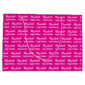 Gelukkige Verjaardag Wit Script Naam Hot Pink Groot Cadeauzakje (Achterkant)