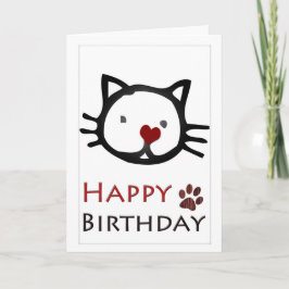 Gelukkige Verjaardag Witte Katten Paws Kaart