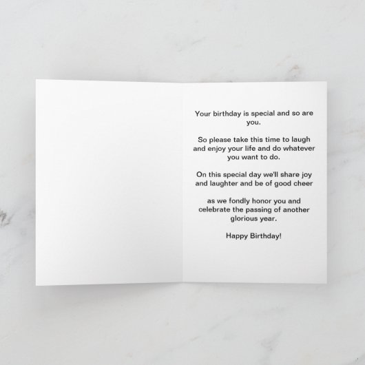 Gelukkige Verjaardag Witte Orchidee Kaart (Binnen)