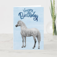 Gelukkige verjaardag Witte Paard Sneeuw 