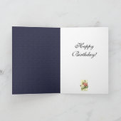 Gelukkige Verjaardag Witte Rode Rozen Botanische K Kaart (Binnen)