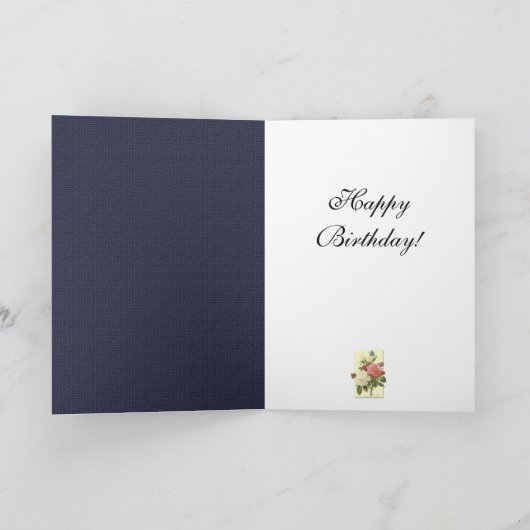 Gelukkige Verjaardag Witte Rode Rozen Botanische K Kaart (Binnen)