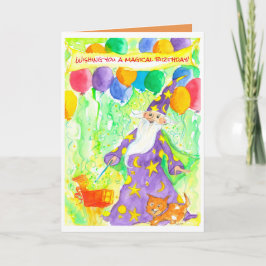 Gelukkige Verjaardag Wizard Magic Kaart