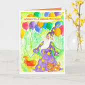 Gelukkige Verjaardag Wizard Magic Kaart (Gele Bloem)