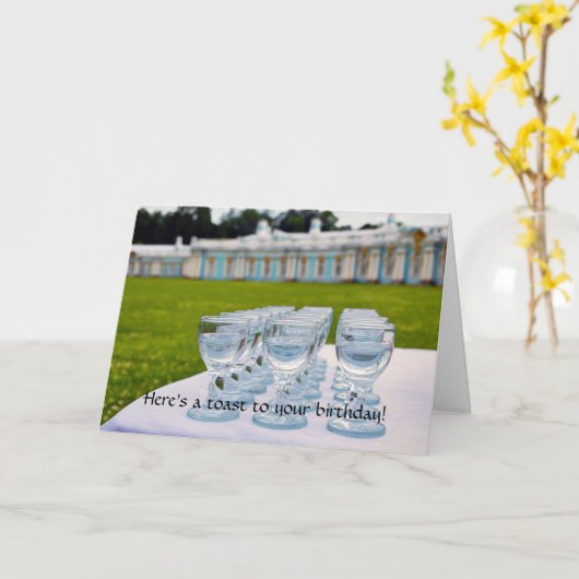 Gelukkige verjaardag, wodka-shots in Catherine Pal Kaart (Gele Bloem)