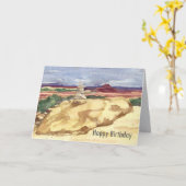 Gelukkige Verjaardag Woestijn Landschap Wandelen C Kaart (Gele Bloem)