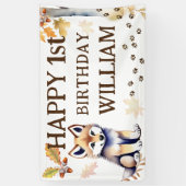 Gelukkige verjaardag wolf cub wild een feest spandoek (Verticaal)