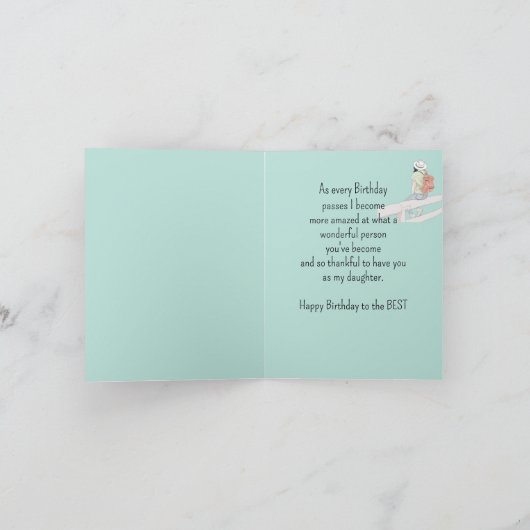 Gelukkige Verjaardag Wonderful & Beste Dochter Kaart (Binnen)