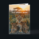 Gelukkige Verjaardag Wonderful Brother Lion Animal Kaart<br><div class="desc">Fijne verjaardag Wonderful Brother Blid you were born,  Lion Animal Fun Animal Humor</div>