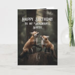 Gelukkige Verjaardag Wonderful Sister Friend Foxes Kaart<br><div class="desc">Gelukkige Verjaardag Wonderful Sister Friend Foxes Leuke Dieren Humor</div>