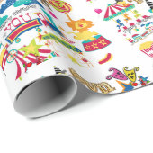 Gelukkige Verjaardag Wrapping Papier Carnaval Circ (Rol Hoek)