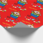 Gelukkige Verjaardag Wrapping Papier FUN Clown (Hoek)